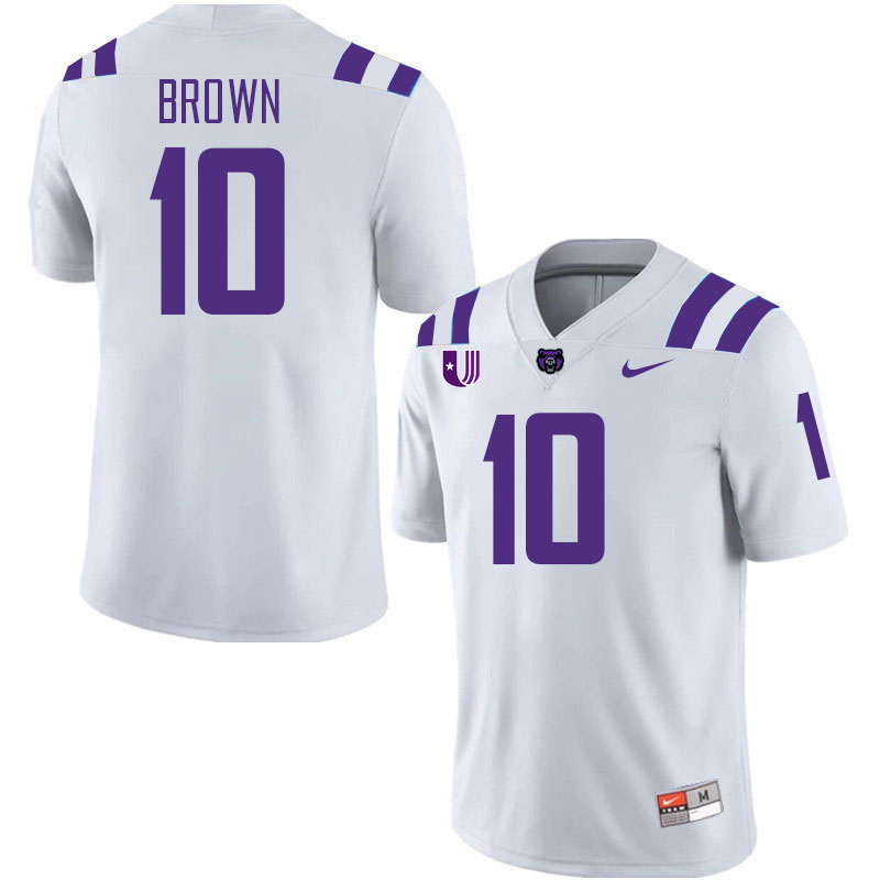 Central Arkansas Bears #10 Nathan Brown College Football Jerseys,Uniforms Stitched-White